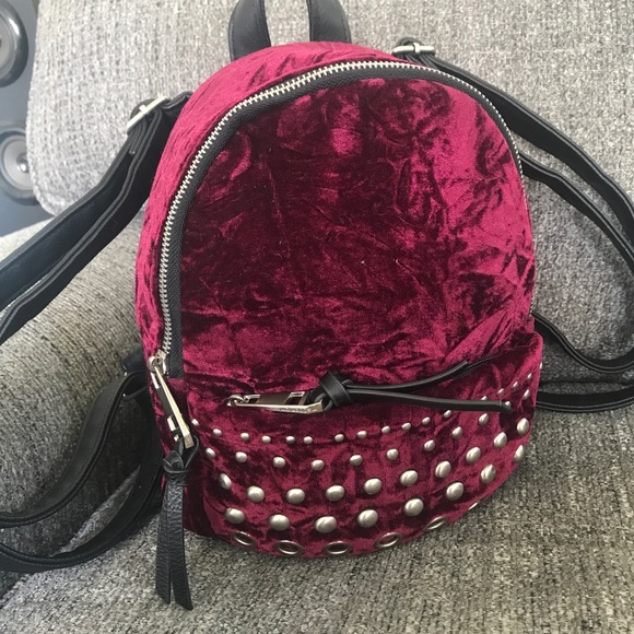 Steve Madden Madden Girl studded mini velvety backpack purse - Picture 1 of 11
